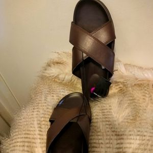Men Nine West Leather Sandals